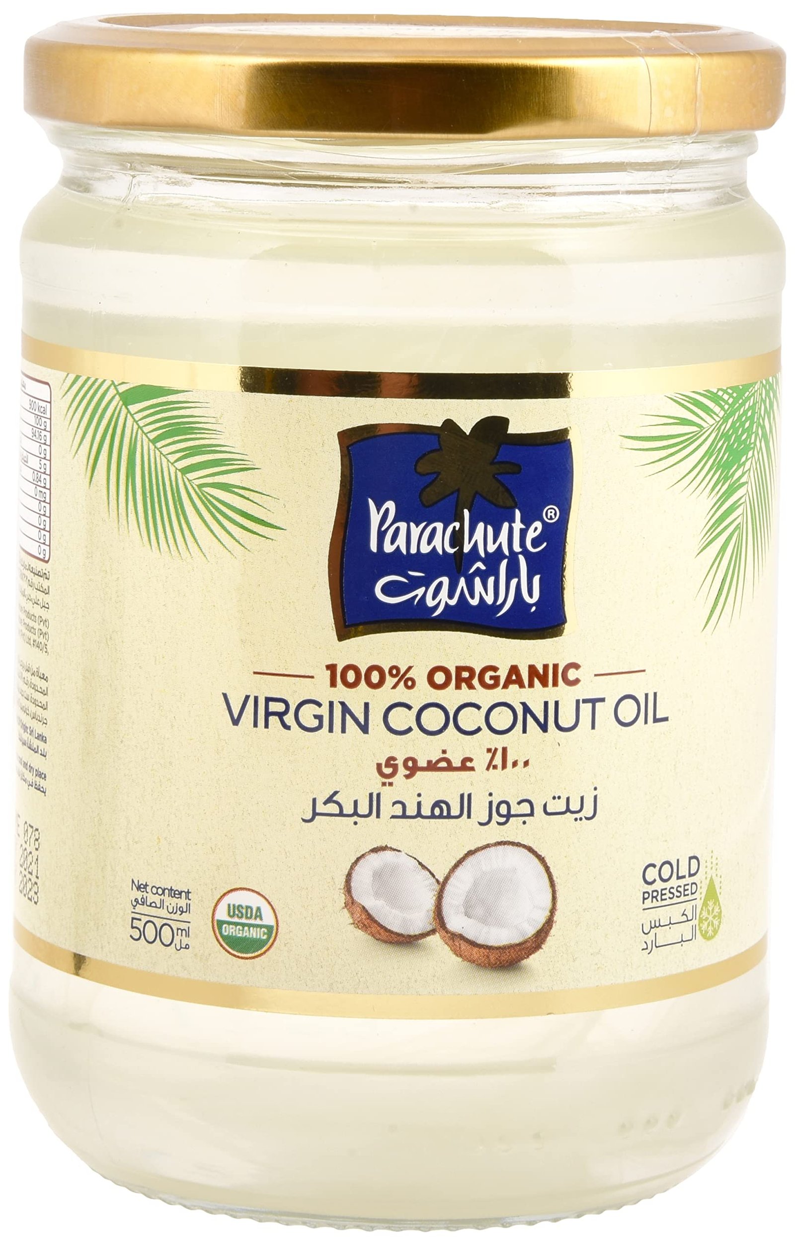 زيت جوز الهند البكر العضوي 100% من باراشوت - 500 مل